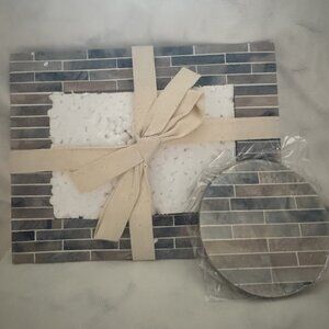 3 Piece "Tidal Wave" Tile Photo Frame and Coasters